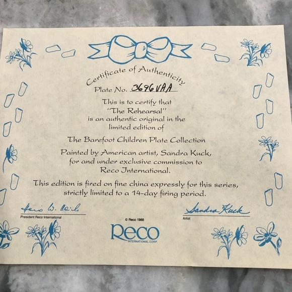 Sandra Kuck Collectors Plate “The Rehearsal” Ballet Piano Vintage 1988 - Picture 7 of 9